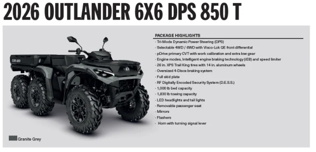 MY26 6x6 850 T