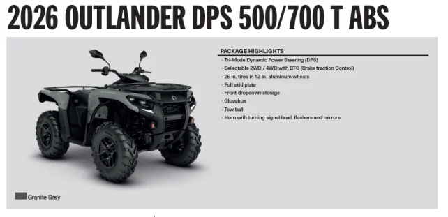 MY2026 Outlander DPS 500/700 T ABS