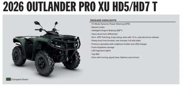 MY26 Outlander Pro HD7 XU-T